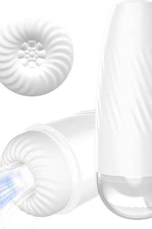 3 Ways to Use Manual Sucking Extrusion 3D Raised Intra-Particle Channels Male Masturbators, Portable Pocket Pussy Stroker with Vagina White Blowjob Sex Toys Penis TPE Masturbation Sleeve for Men