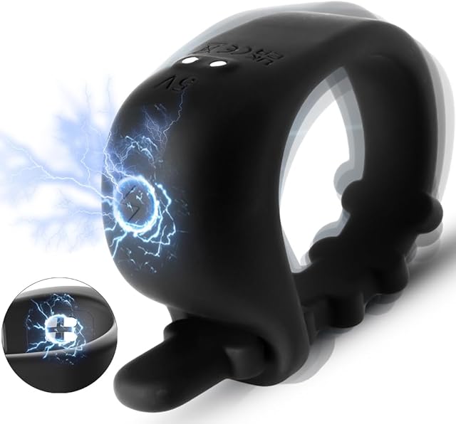 Cock Ring with Electric Shocks Adjustable Penis Ring for All Dick Size Sex Toys for Men Longer Harder Rechargeable Cock Rings Vibrator with 5 Electric Shocks Mode Adult Sex Toy for Couples Pleasure