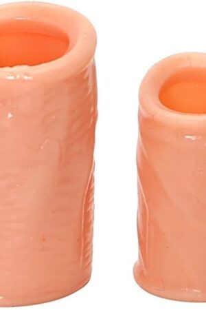 2 Different Sizes Cock Ring Foreskin Sleeve Penis Sleeve Adult Sex Toys Foreskin Stretcher for Men and Couples Penis Ring Pump Sheath Cock Rings for Men Erection Sex Extender Girth Extension