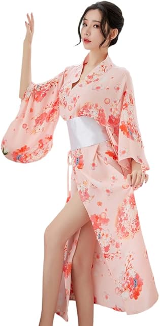 Women's Traditional Japanese Kimono Style Robe Yukata Costumes Pajamas Sexy Cosplay