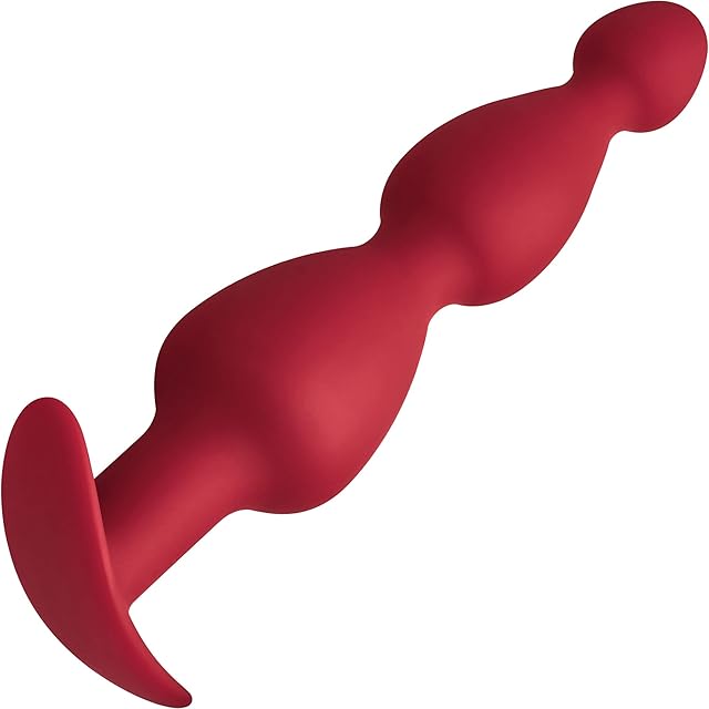 Forto F-52 Cone Beads Anal Plug, Silicone Anal Beads Plug for Comfortable Long-Term Wear Prostate Massager Sex Toy with Narrow Flared Base & Long Neck for Men Women
