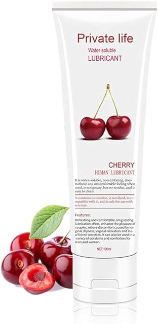 Water-Based Lube 4 floz/100ml Cherry Flavored Natural Lubricant Smooth and Slippery Long Lasting? (Cherry)