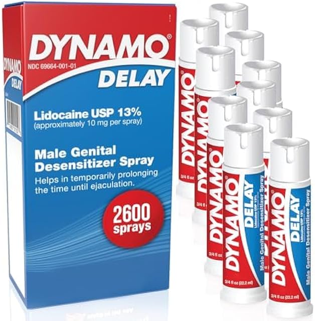 Dynamo Delay Spray for Men 13% Lidocaine Numbing Spray to Help You Last Longer in Bed 10 Pack Climax Control Case Value Size