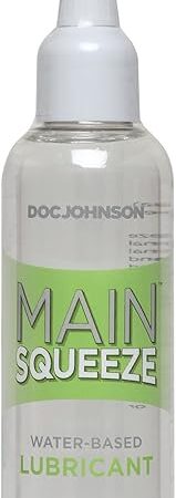 Doc Johnson Main Squeeze - Water-Based Lubricant - Percision Nozzle for Targeted Application, Latex Condom Compatible, Contains Glycerin - 3.4 fl. Oz. (100.5 ml)
