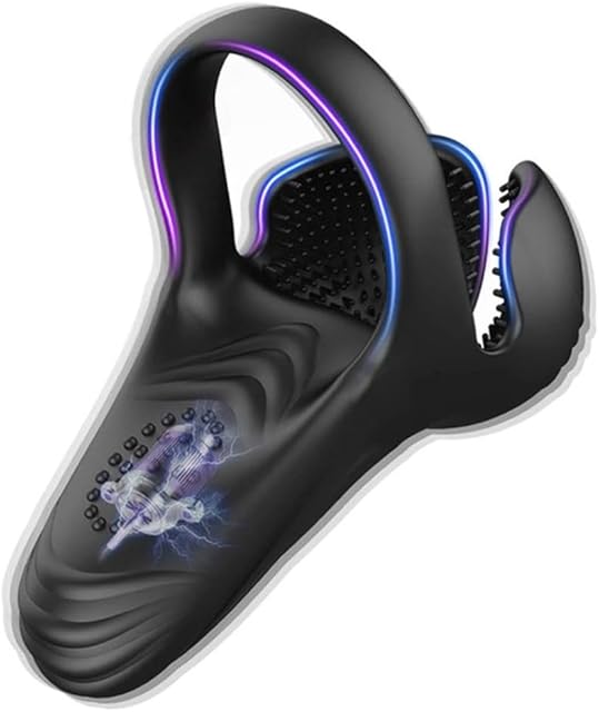 Vibrating Cock Ring with Clitoral Vibrator 10 Vibration Modes Penis Ring for Men Women, Male Couple Sex Toy Cock Rings Vibrators for Men Erection Sex