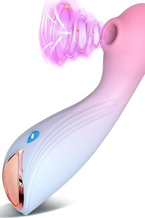 Vibrator Sex Toys, 2 in 1 G Spot Clitoral Adult Toys 9 Sucking Modes Dildo for Quick Orgasm, Clitoris Nipple Vibrators for Women Couples