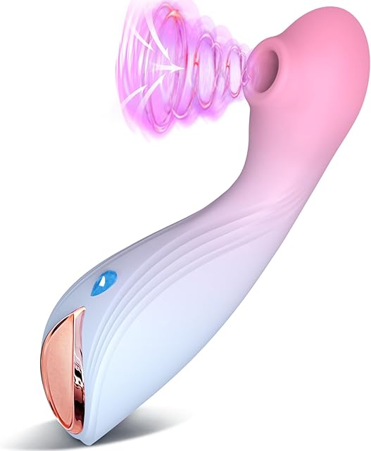Vibrator Sex Toys, 2 in 1 G Spot Clitoral Adult Toys 9 Sucking Modes Dildo for Quick Orgasm, Clitoris Nipple Vibrators for Women Couples