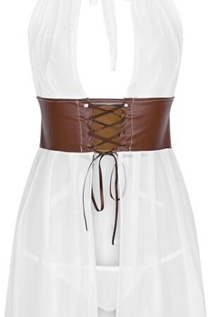 Women Sexy Lingerie Sets Lace Babydoll Outfits 2 Piece Lingerie Sheer Bra with Mini Skirts Naughty Exotic Slutty Set