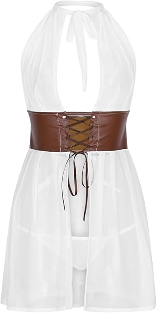 Women Sexy Lingerie Sets Lace Babydoll Outfits 2 Piece Lingerie Sheer Bra with Mini Skirts Naughty Exotic Slutty Set