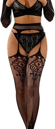 Women's Sexy Lingerie Set Bikini 3 Pieces Body-Flattering Top+Thong + Suspenders Club Partywear Bodysuit