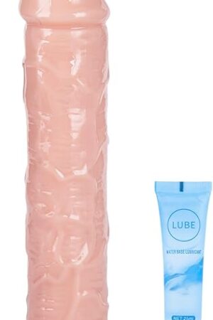 Big Realistic Dildo with Powerful Suction Cups, Soft Lifelike Beginner Sex Toy for Female/Male/Gay, Female (Flesh, XL)