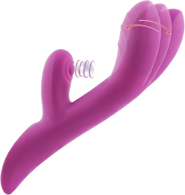G Spot Come-Hither Rabbit Vibrator for Clitoris G-spot Stimulation,Realistic Dildo with 3 Buckling & 7 Tapping & 10 Vibration Modes,Vibrating Finger Massager Adult Sex Toys for Women and Couples