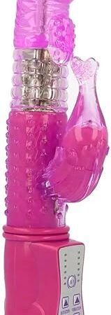Honeypleasures Rotating Rabbit Vibrator, 12 Function for G-Spot & Clitoral Stimulation, Battery Operated (Pink)