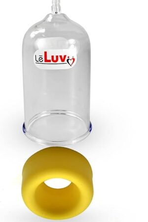 LeLuv EasyOp 2.5 Inch Diameter by 4 Inch Length Penis Head Vacuum Cylinder with Medium Opening (1.2 Inch) Silicone Sleeve