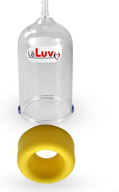 LeLuv EasyOp 2.5 Inch Diameter by 4 Inch Length Penis Head Vacuum Cylinder with Medium Opening (1.2 Inch) Silicone Sleeve