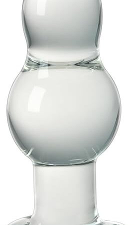 FST Graduated Anal Beads Sex Toys for Men Women and Couples Glass Large Butt Plug Gourd Shape Anal Trainer Transparent (L)