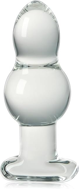 FST Graduated Anal Beads Sex Toys for Men Women and Couples Glass Large Butt Plug Gourd Shape Anal Trainer Transparent (L)