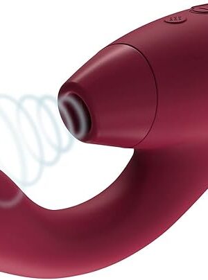 Womanizer Duo 1 Clitoris Sucking Vibrator for Women | Vibrating Suction Adult Sex Toy | Clitoral & G spot Stimulator | Dildo Clit Sucker | Rabbit Vibrator 12 Intensity Levels | Waterproof | Bordeaux