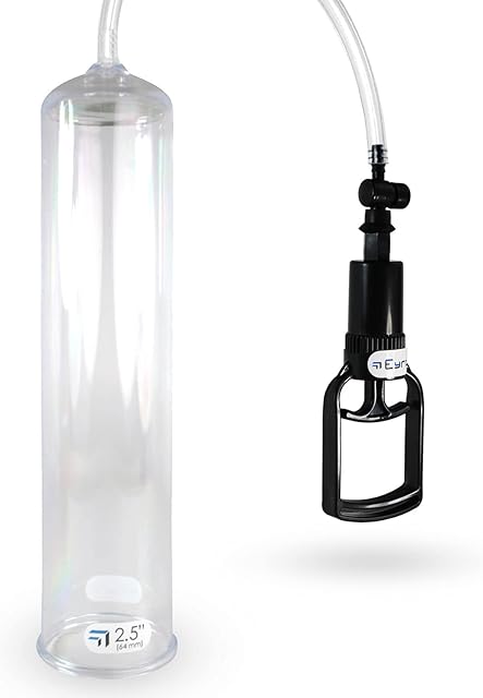 LeLuv Vacuum Pump Easyop Clear 2.5 Inch Diameter x 12 Inch Length Cylinder Tgrip Handle Clear Kink-Resistant Hose