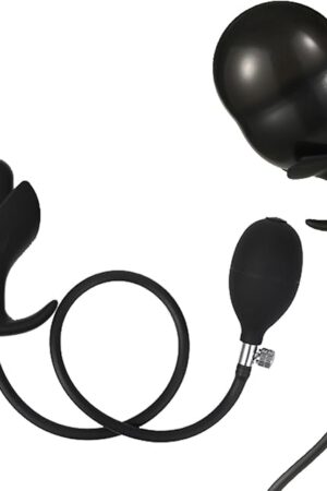 Inflatable Butt Plug with Solid Center Anal Balloon Pump Silicone Anal Plug SM Anus Vaginal Bead Plugs with Quick Release Valve for Female G Spot Dildo Male Prostate Massager Anal Sex Toys Fetish