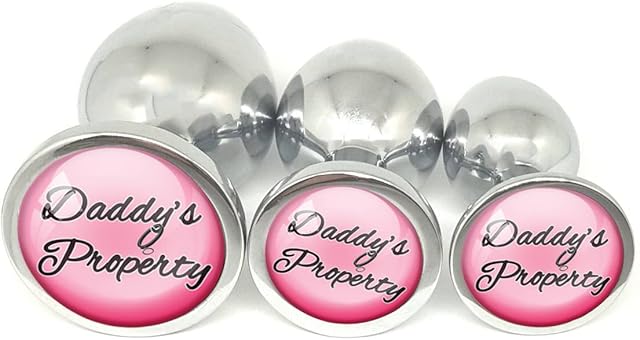 Daddys Property Pink DDLG Metal Butt Plug Adult Toy Choose Your Size or Set of 3