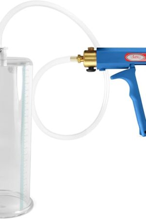 LeLuv Penis Pump Maxi Blue Handle with Clear Hose - 9 inch Length x 3.50 inch Diameter Cylinder