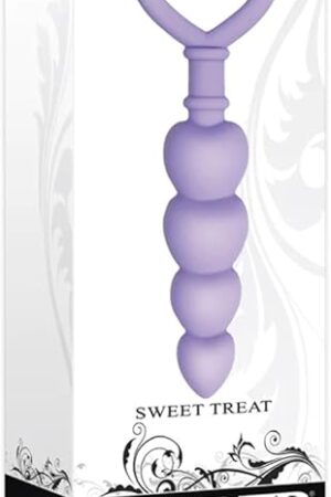 Evolved Love Is Back - Sweet Treat - Silicone Heart-Shaped Anal Plug with Four Anal Beads - Purple