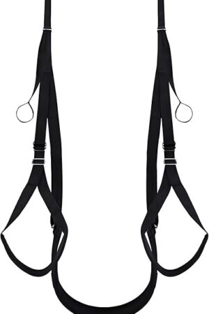 BDSM Door Sex Swing, Bondage Slave Leather Soft Plush Sex Slings with Adjustable Straps, Hanging Door Handcuffs Leg Restraints Spreader Adult Couples Sex Toy, Holds up to 330lbs