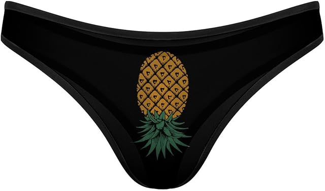 Down Pineapple Women's Sexy Thongs Underwear Transparent Mesh Panties