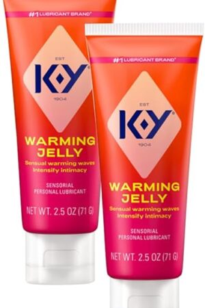 K-Y Warming Jelly Glycerin Based Formula 2.5 Fl Oz. Sensorial Personal Lubricant for Men, Women and Couples & Safe to Use with Latex Condoms (2 Pack)