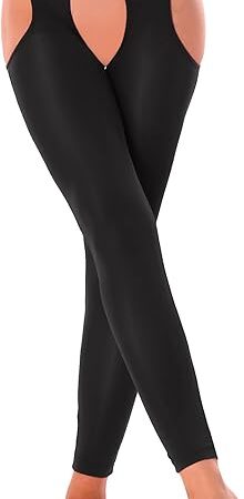 Women Ice Silk Sexy Hollow Out Long Leggings Open Crotch High Elastic Low Waist Pencil Pants