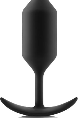 b-Vibe Snug Plug 3, Weighted Silicone Butt Plug, Intermediate Anal Plugs - Sex Toys for Adults, 180g (Black)
