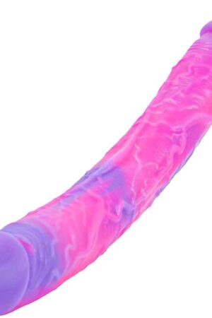 10 * 13 Inch Double Sided Monster Fantasy Dildo for Women, Realistic Silicone Double Headed Ended G-spot Dildo with Veins, Pink Purple Long Anal Dildos Thin Adult Sex Toy for Beginners Gay Lesbian