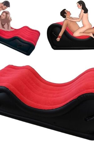 Inflatable Sex Sofa Chair with Automatic Air Pump, Yulike Sex Bondage Furniture for Couples BDSM Games, Adult Sex Toys Ramp Cushion Pillow for Women Sexual Pleasure, Red