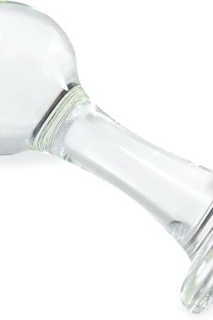 Glass Anal Butt Plug Sex Toys Crystal Anal Trainer with Diamond Transparent Butt Plug Anal Sex Toy for Women Men Couples Anal Expander Training Anal Dildo Anal Toy Anal Plug (M)