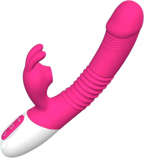 G Spot Rabbit Vibrator Dildo for Women Vaginal Healt,Bunny Ears for Women Clitoral G Spot Stimulation with 3 Telescopic & 10 Vibration Modes,Waterproof Heating Function Adult Sex Toys