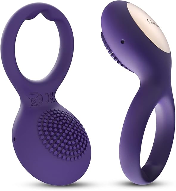Vibrating Penis Rings Sex Toys - SVAKOM Rings for Men Couples Pleasure with 25 Vibrations - Penis Trainer Ring Male Adult Sensory Toy & Female Clitoral Vibrator (Larger)
