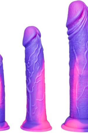 3-Piece Suction Cup Fantasy Realistic Dildo Set(Small Medium Big): Anal Dildo Training Kit for G-Spot Stimulation, Strap-On, Suction Cup Toy for Women, Body-Safe Silicone