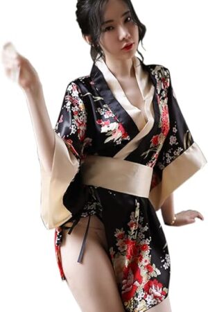 Womens Sexy Cheongsam Lingerie Dress Japanese Anime Nightwear Kimono Costumes Nightgown Chemise Cosplay