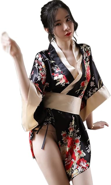 Womens Sexy Cheongsam Lingerie Dress Japanese Anime Nightwear Kimono Costumes Nightgown Chemise Cosplay