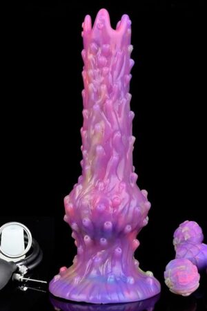 Alien Ovipositor Dildo Toy with Insertable Sex Toy Eggs, 5 Silicone Egg Toy Adult Sex Toy for Women, Pneumatic Inflatable Spawning Dildo Luminous Glow in The Dark - Large Luminous Egg
