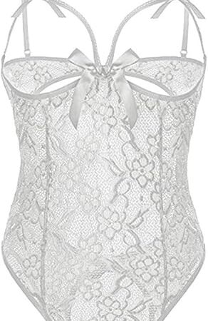 WUAI Lingerie for Women Sexy One Piece Teddy Lingerie Bodysuit Valentine Lingerie Naughty Bodysuit Babydoll