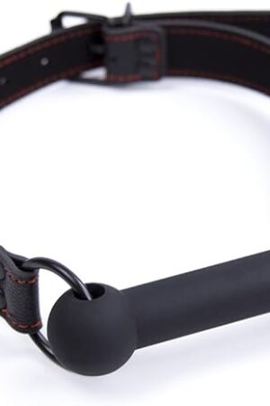 CLROY? Leather Bondage Toys Faux Leather Open Mouth Gag with Silicone Bar, Bondage Restraints Bite Gag Adult Sex Toys (Color-1)