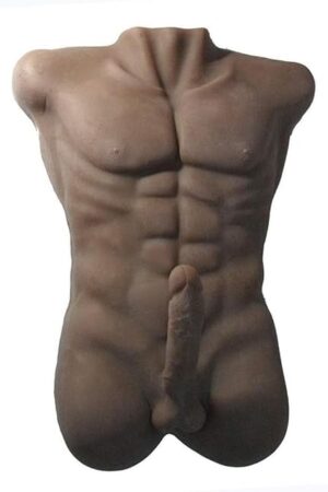 Half Body Male Doll TPE Doll with Big Realistic Dildo Penis for Man Woman Black