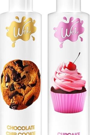 Wet Yummy Desserts Duo | Chocolate Chip & Frosted Cupcake Flavored Lube Duo, 3oz (Pack of 2)