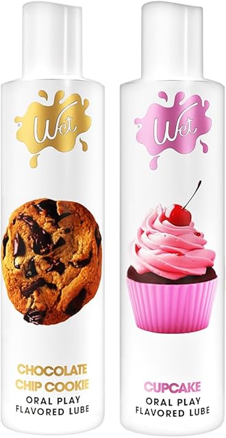 Wet Yummy Desserts Duo | Chocolate Chip & Frosted Cupcake Flavored Lube Duo, 3oz (Pack of 2)