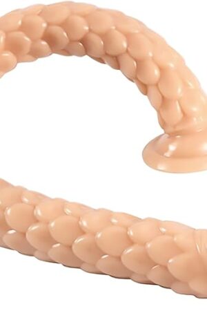 16.5 Inch Long Anal Butt Plug Sex Toy - Dragon Scale Dildo Butt Plug Anus Dilator Prostate Massage Long Anal Sex Toy with Strong Suction Cup for Men Women Lover (Skin)