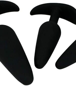 Anal Trainer Anal Plug 3PCS Silicone Adult Sex Toys, Eastern Delights Anal Sex Toys Kit for Beginner Couples, Black