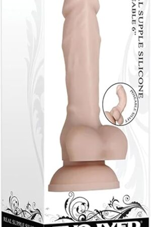 Evolved Love Is Back - Real Supple Silicone - Life-Like Feel - Super-Squishy Poseable 6 Inch Realistic Veins, Textures and Balls - with Suction-Cup Dildo - Light/Beige