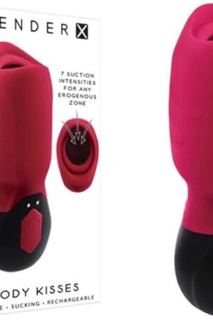 Gender X - Body Kisses Rechargeable Silicone Vibrating Suction Massager - Red